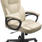 Office Executive Chair High Back Adjustable Managerial Home Desk Chair,Swivel Computer PU Leather Chair with Lumbar Support (Khaki)