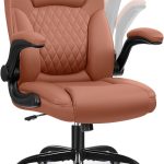 Leather Office Chair, PU Home Computer Desk Chairs with Ergonomic Back Support, 360°Swivel Free, Small Gaming Chair with Wheels and Adjustable Armrests, for Short People Use
