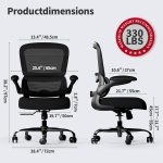 Office Chair - Ergonomic Desk Chair with Adjustable Lumbar Support, Mesh Computer Chair, Executive Chairs for Home Office Comfortable Lumbar Support (Black) - Image 2