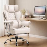 Big and Tall Office Chair, High Back Leather Gaming Chair with Footrest, Executive Ergonomic Office Chairs with Pocket Spring Lumbar Support and with Outward Fixed Soft Armrests - Image 2