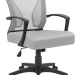 Office Chair Ergonomic Computer Desk Mesh Chair Mid Back Swivel Lumbar Support with Armrest (1, Gray)