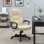 Office Executive Chair High Back Adjustable Managerial Home Desk Chair,Swivel Computer PU Leather Chair with Lumbar Support (Khaki) - Image 2