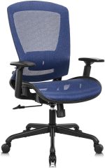 Mesh Office Chair,Ergonomic Computer Desk Chair,Sturdy Task Chair- Adjustable Lumbar Support & Armrests,Tilt Function,Comfort Wide Seat,Swivel Home Office Chair (Blue)