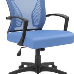 Office Chair Ergonomic Computer Desk Mesh Chair Mid Back Swivel Lumbar Support with Armrest (1, Blue)