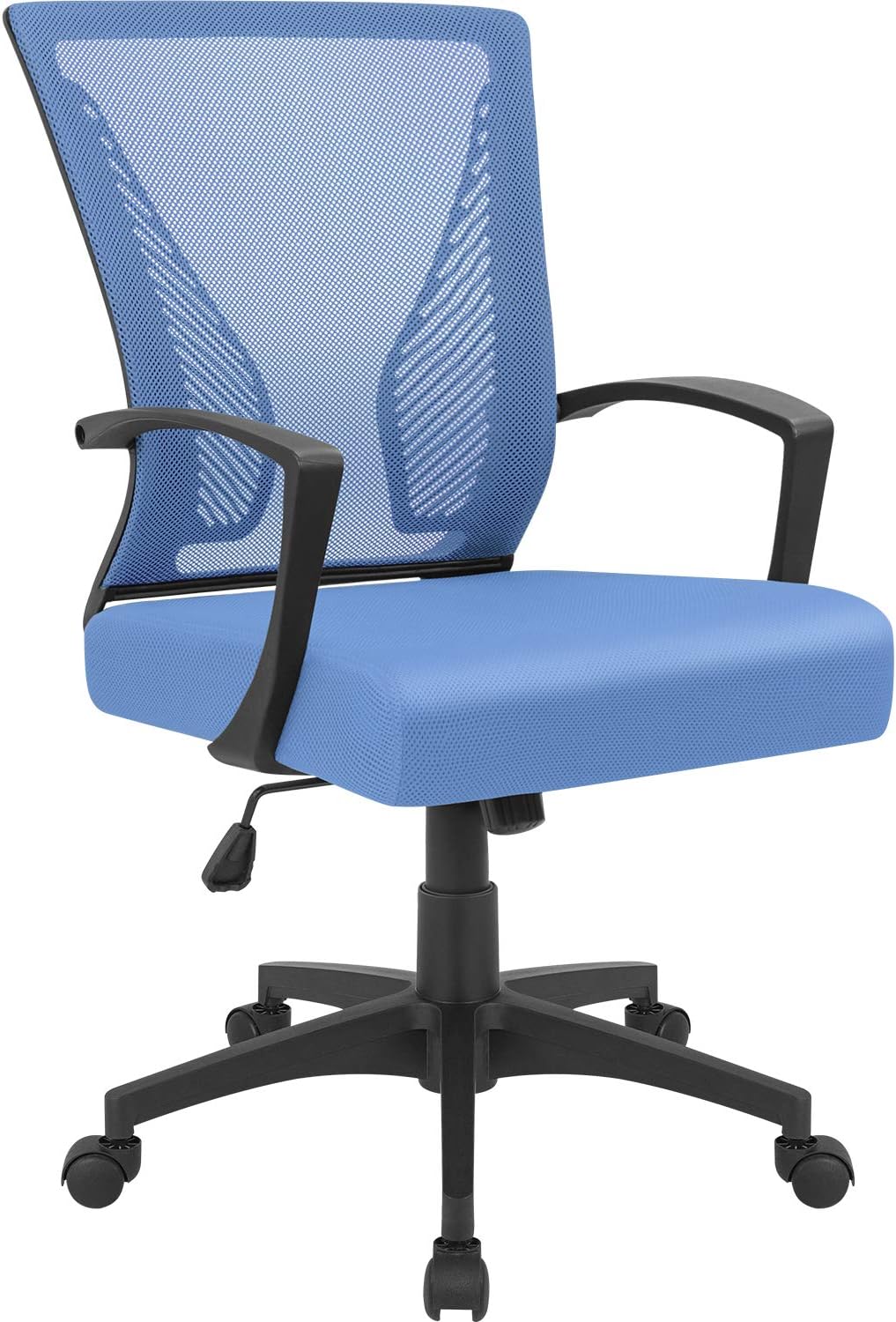 71ioQiEL9nL._AC_SL1500_.jpg Office Chair Ergonomic Computer Desk Mesh Chair Mid Back Swivel Lumbar Support with Armrest (1, Blue) - Image 1