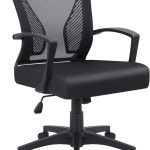 Office Chair Ergonomic Computer Desk Mesh Chair Mid Back Swivel Lumbar Support with Armrest (1, Black)