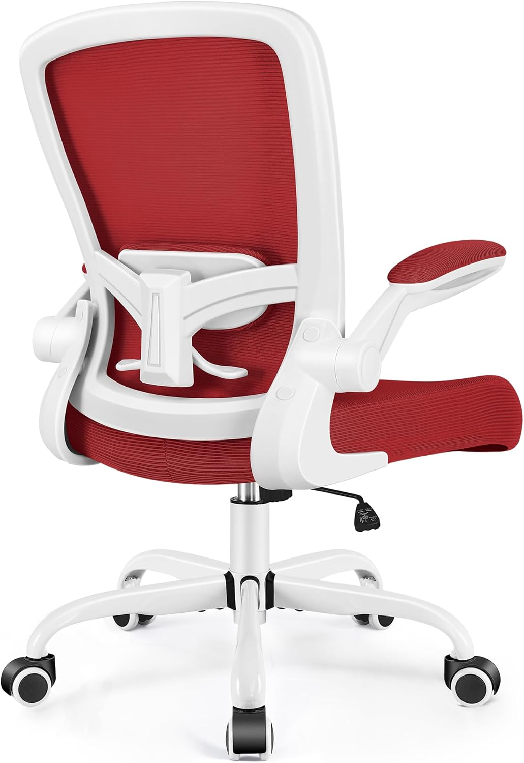 71rRaTsoT0L._AC_SL1500_.jpg Office Chair, Ergonomic Desk Chair Breathable Mesh Chairs Adjustable High Back Lumbar Support Flip-up Armrests, Executive Rolling Swivel Comfy Computer Chairs Home Office Fire Brick - Image 1