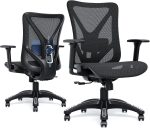 Ergonomic Office Chair, Mesh Computer Desk Chairs with Adjustable Lumbar Support, 3D Armrests, Tilt Function, Comfy Wide Seat, Swivel Executive Work Task Chair for Company and Home