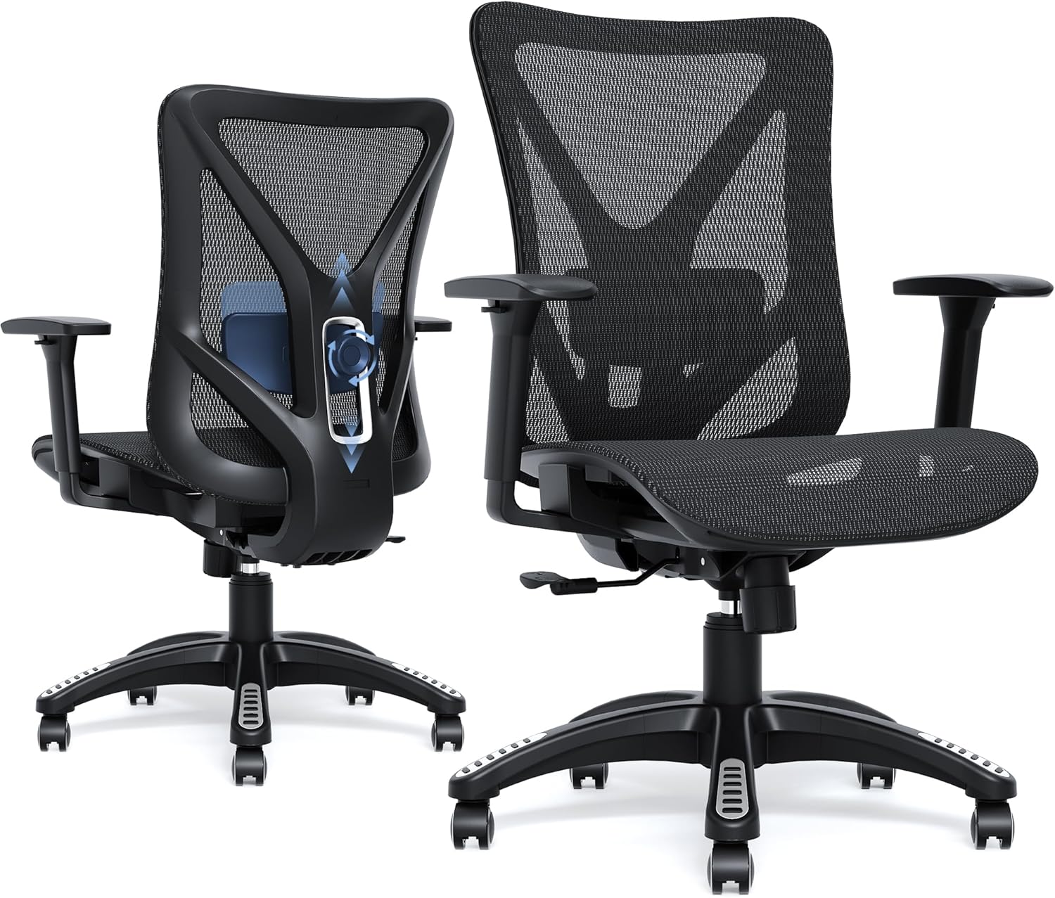 819x3ddSeHL._AC_SL1500_.jpg Ergonomic Office Chair, Mesh Computer Desk Chairs with Adjustable Lumbar Support, 3D Armrests, Tilt Function, Comfy Wide Seat, Swivel Executive Work Task Chair for Company and Home - Image 1