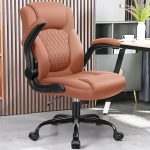 Leather Office Chair, PU Home Computer Desk Chairs with Ergonomic Back Support, 360°Swivel Free, Small Gaming Chair with Wheels and Adjustable Armrests, for Short People Use - Image 2