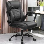 Leather Office Chair, PU Home Computer Desk Chairs with Ergonomic Back Support, 360°Swivel Free, Small Gaming Chair with Wheels and Adjustable Armrests, for Short People Use - Image 2